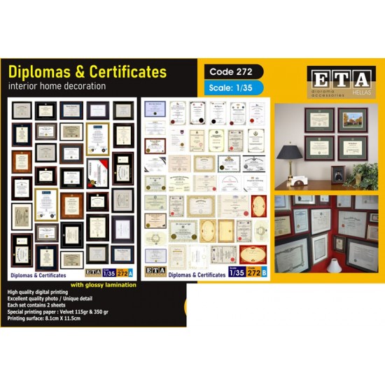 1/35 Diplomas & Certificates Interior Home Decoration