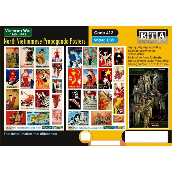 1/35 Vietnam War North Vietnamese Propaganda Posters (2 sheets)