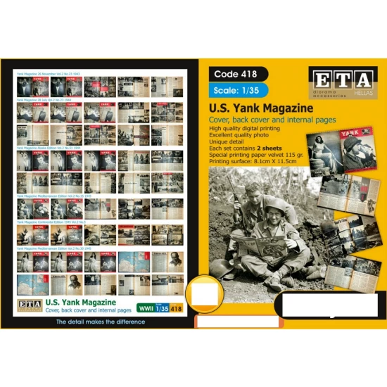 1/35 WWII US Yank Magazine (2 sheets)