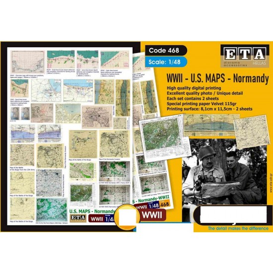 1/48 WWII US Maps, D-DAY Normandy (2 sheets)