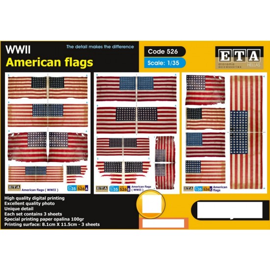 1/35 WWII US Flags (3 sheets)