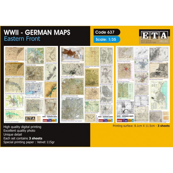 1/35 WWII German Maps, Eastern Front (3 sheets)