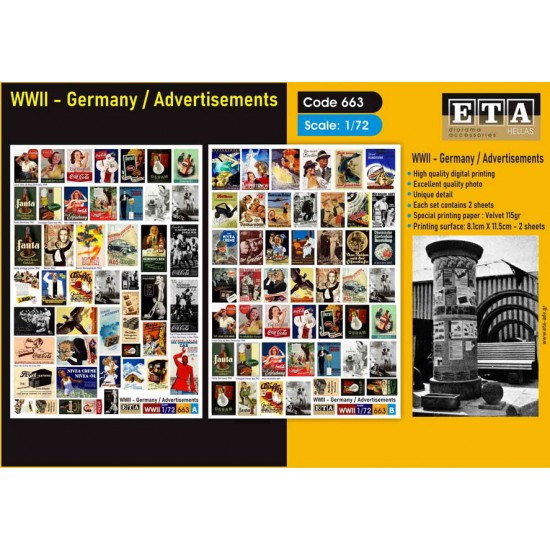 1/72 1/76 WWII German Advertisements (2 sheets)