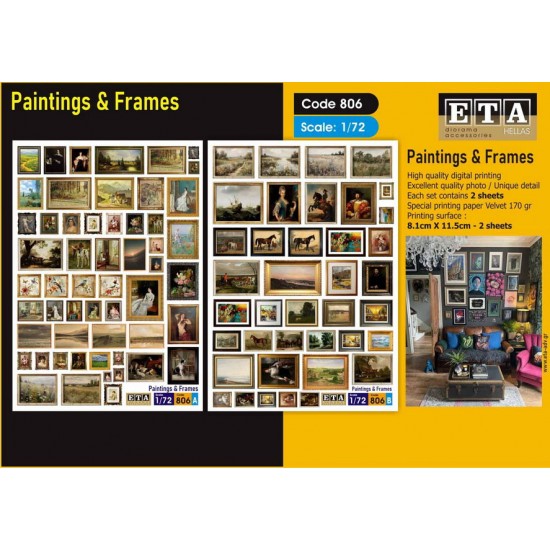 1/72 1/76 WWII Paintings With Frames for All Season (2 sheets)