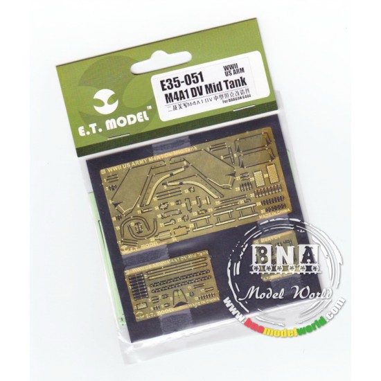 Photo-etched parts for 1/35 WWII US Army M4A1 DV Mid Tank for Dragon kit #6404