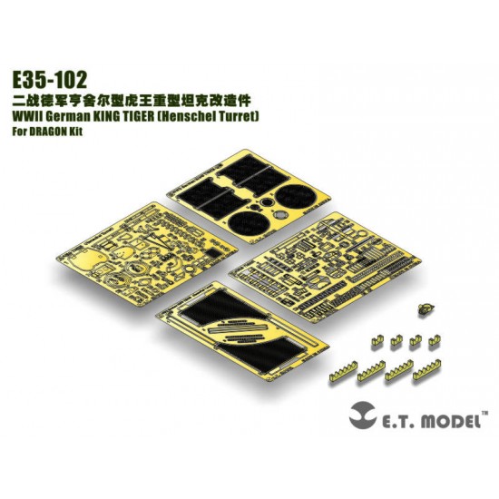 1/35 WWII German KING TIGER (Henschel Turret) Photo-etched Upgrade set for Dragon Kit