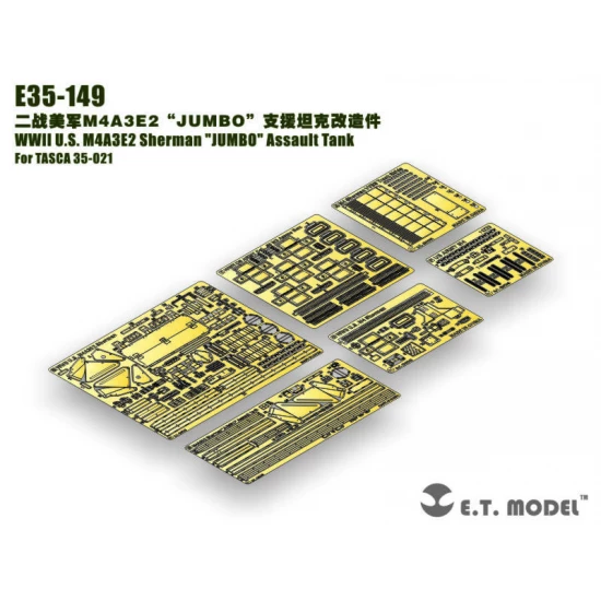 1/35 WWII US M4A3E2 Sherman "Jumbo" Assault Tank Detail Set for Tasca kit #35-021