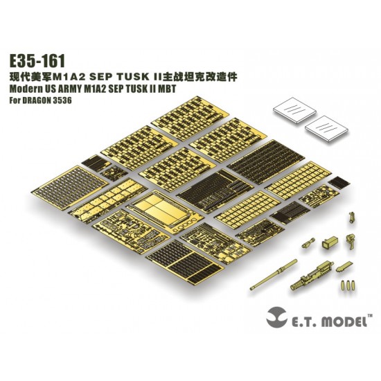 1/35 Modern US Army M1A2 SEP Tusk II MBT Photo-etched Upgrade set for Dragon#3536