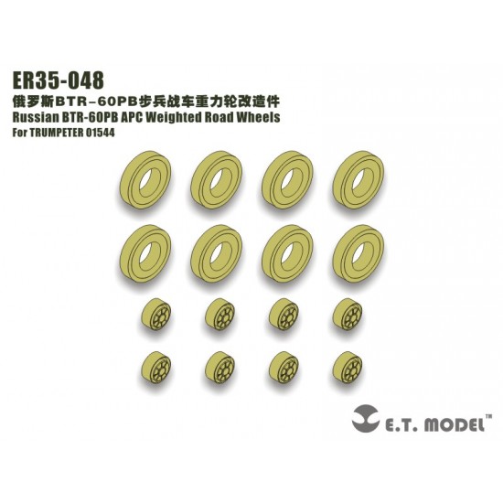 1/35 Russian BTR-60PB APC Weighted Road Wheels (x8) for Trumpeter 01544 kit