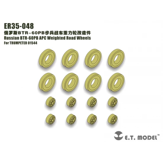 1/35 Russian BTR-60PB APC Weighted Road Wheels (x8) for Trumpeter 01544 kit