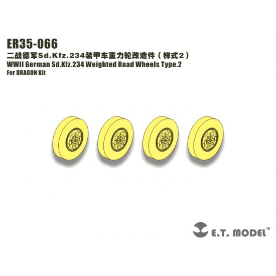 1/35 WWII German Sd.Kfz.234 Weighted Road Wheels Set Type 2 for Dragon kit