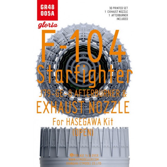 1/48 F-104 J79-GE-8 Exhaust Nozzle & Afterburner (OPEN) for Hasegawa kits