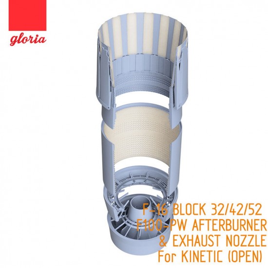 1/48 F-16 BLOCK 32/42/52 F100-PW Afterburner & Exhaust Nozzle (OPEN) for Kinetic kits