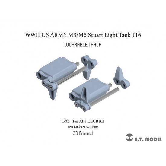 1/35 WWII US Army M3/M5 Stuart Light Tank T16 Workable Track for AFV Club kits