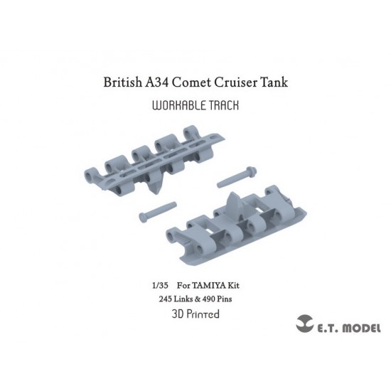 1/35 British A34 Comet Cruiser Tank Workable Track (3D Printed) for Tamiya Kit