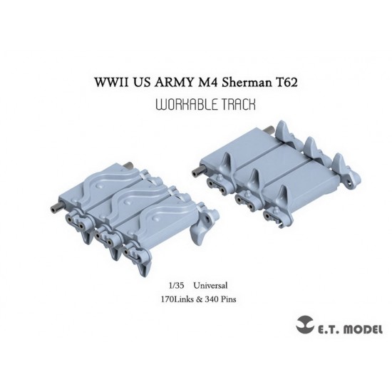 1/35 WWII US Army M4 Sherman T62 Workable Track (3D Printed)