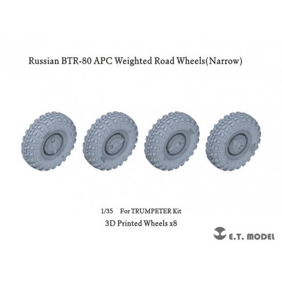 1/35 Russian BTR-80 APC Weighted Road Wheels (Narrow) for Trumpeter Kit