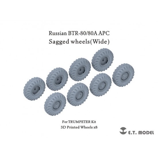 1/35 Russian BTR-80/80A APC Sagged Wheels (Wide) for Trumpeter Kit