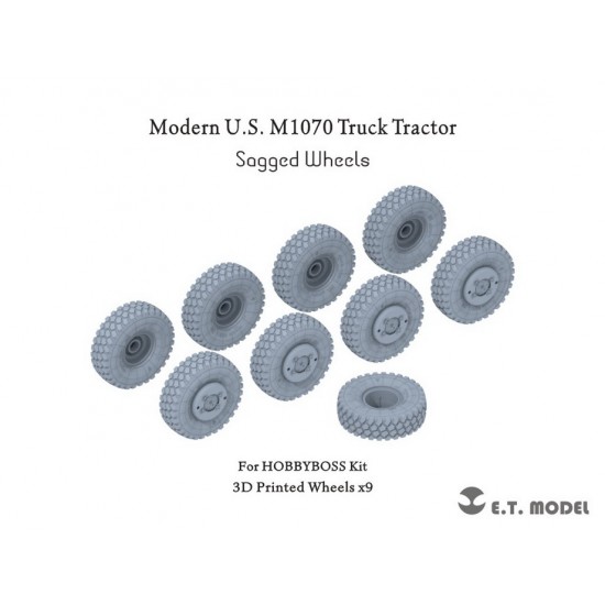1/35 Modern U.S. M1070 Truck Tractor Sagged Wheels for Hobbyboss Kit