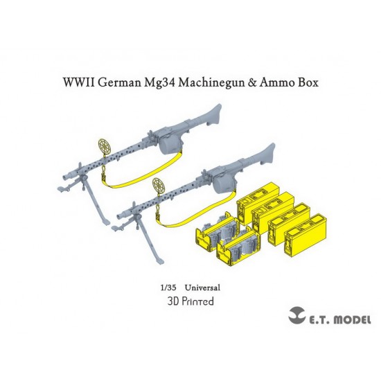 1/35 WWII German Mg34 Machinegun & Ammo Box (3D Printed)