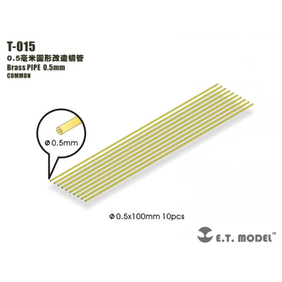 Brass Pipe 0.5mm x 100mm (10pcs)