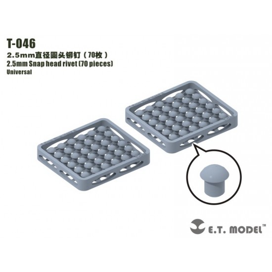 2.5mm Snap head Rivet (70pcs)