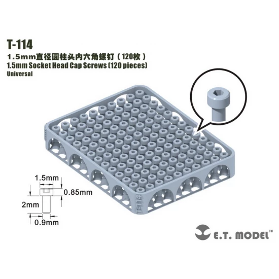 1.5mm Socket Head Cap Screws (120pcs)