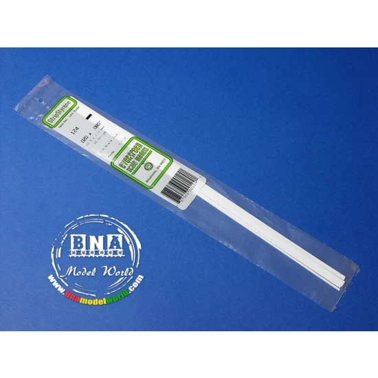 White Styrene Strip 0.5mm x 2.0mm (.02"x.08") 10pcs Length: 35cm (14")