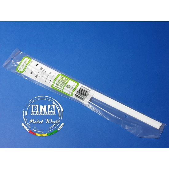 White Styrene Strip 1.0mm x 3.2mm (.04"x.125") 10pcs Length: 35cm (14")