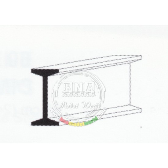 White Styrene I-Beam 7.9mm /.312" 2pcs Length: 35cm (14")