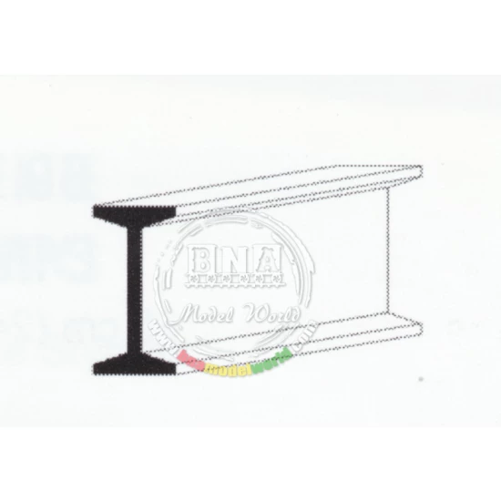White Styrene I-Beam 7.9mm /.312" 2pcs Length: 35cm (14")