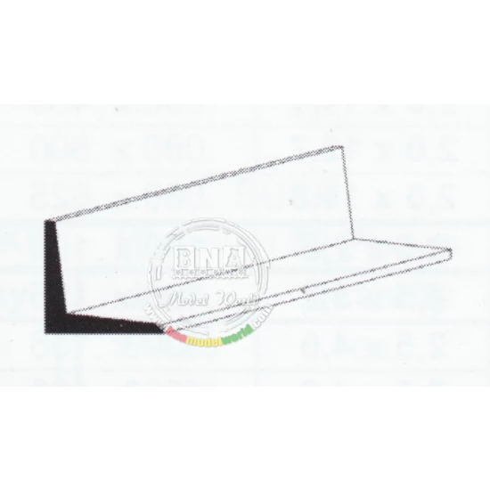 White Styrene Angle 1.5mm/.06" 4pcs Length: 35cm (14")