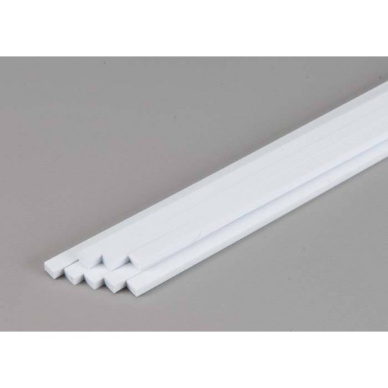 Opaque White Styrene Strip 2.0mm x 2.0mm (.08"x.08") 14pcs Length: 60cm (24")