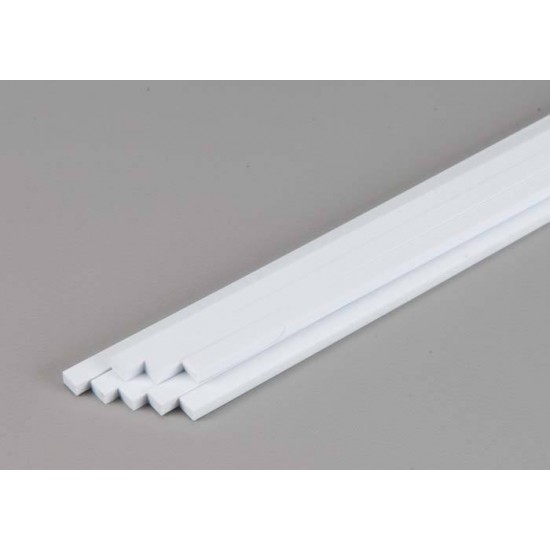 Opaque White Styrene Strip 2.5mm x 11.1mm (.10"x.438") 6pcs Length: 60cm (24")