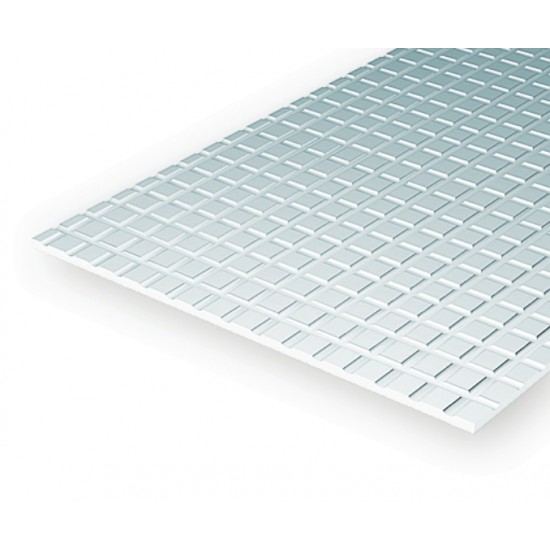 Styrene Sidewalk (Size: 3.2mm x 3.2mm; Groove Width: 0.28mm) 15cmx30cm 1pcs
