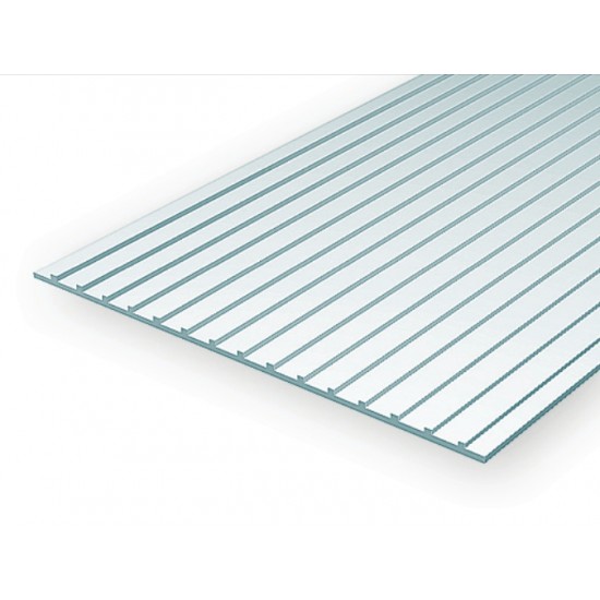Styrene Standing Seam Roof (Groove Spacing = 6.3mm) 1pcs Size: 15cmx30cm