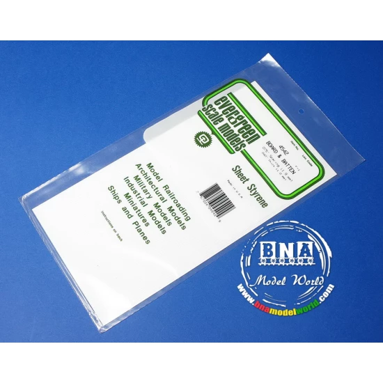 Styrene Ribbed 1.8mm Metal Siding (Rib Width:0.38mm) 15cmx30cm 1pcs