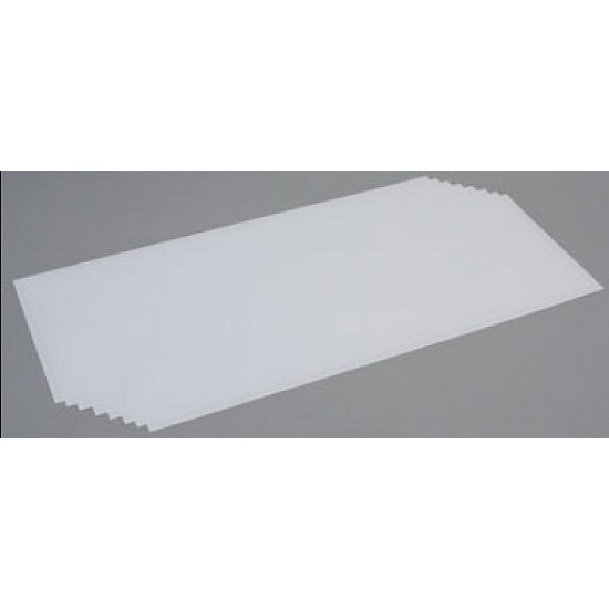 Opaque White Styrene Sheet (Size: 8" x 21"; Thickness: .03"/0.75mm) 4pcs