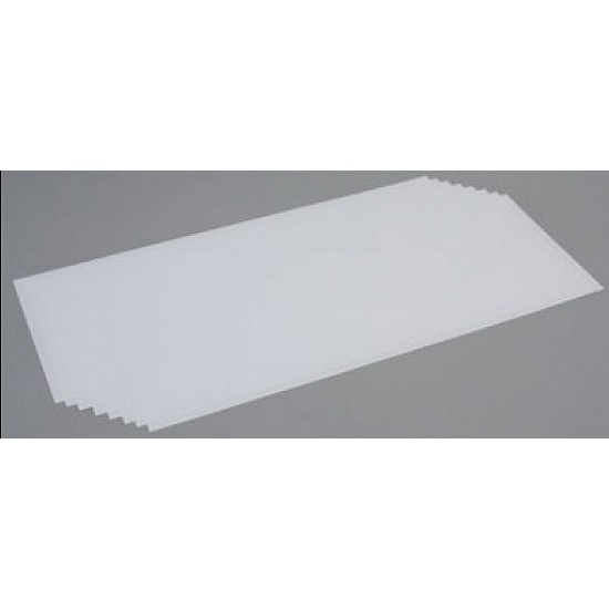 Opaque White Styrene Sheet (Size: 8" x 21"; Thickness: .08"/2.0mm) 2pcs