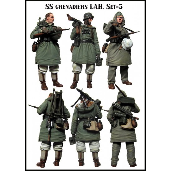 1/35 SS Machine Gun Crew (Grenadiers) LAH Set #5 (3 Figures)