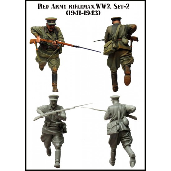 1/35 WWII Soviet Soldier in Fight (Red Army Rifleman) 1941-1943 Set #2 (1 Figure)