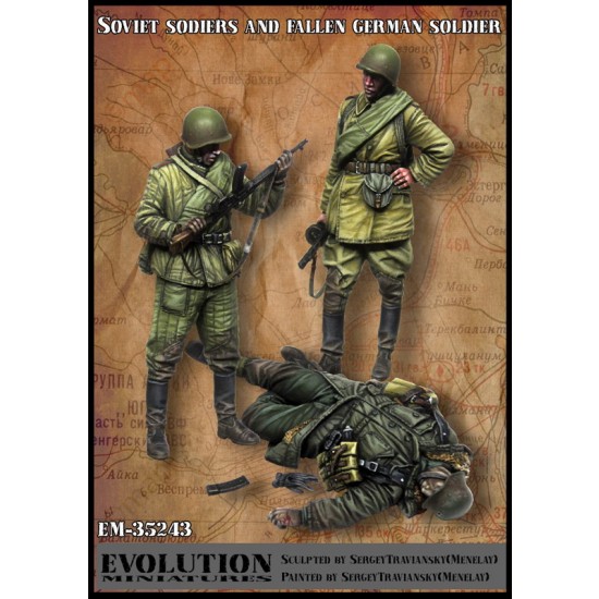 1/35 Soviet Soldiers and Fallen German Soldier