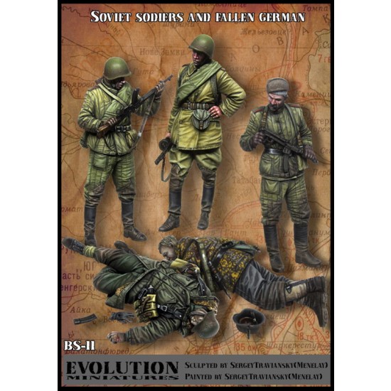 1/35 Soviet Soldiers and Fallen German Soldier