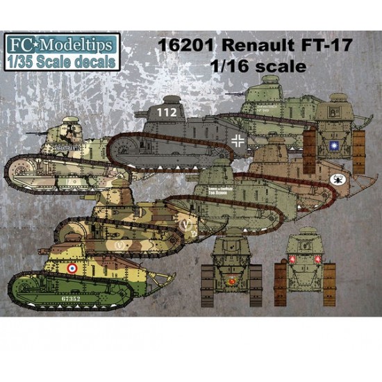 Decals for 1/16 Renault FT-17