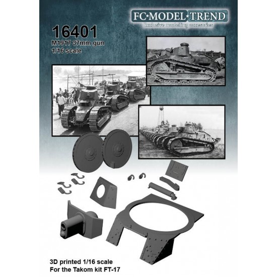 1/16 US Light Tank FT-17 M1919 37mm Gun for Takom Models
