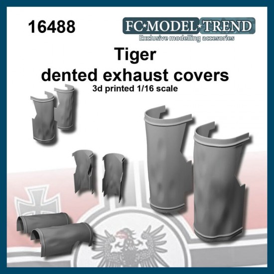 1/16 Tiger Dented Exhaust Covers