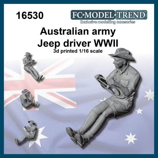 1/16 WWII Australian Army Jeep Driver