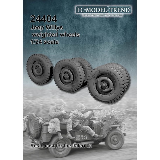 1/24 Jeep Weighted Wheels for Italeri kits