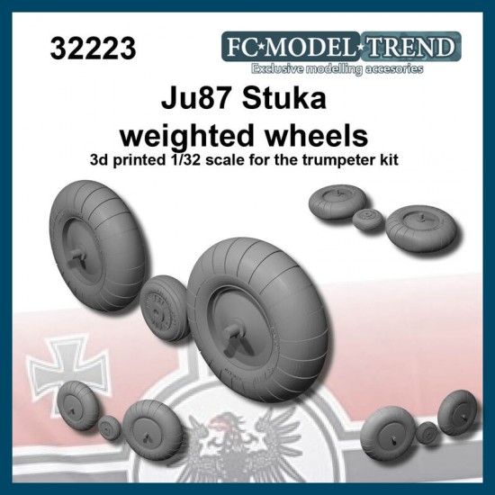 1/32 Junkers Ju87 Stuka Weighted Wheels for Trumpeter kits