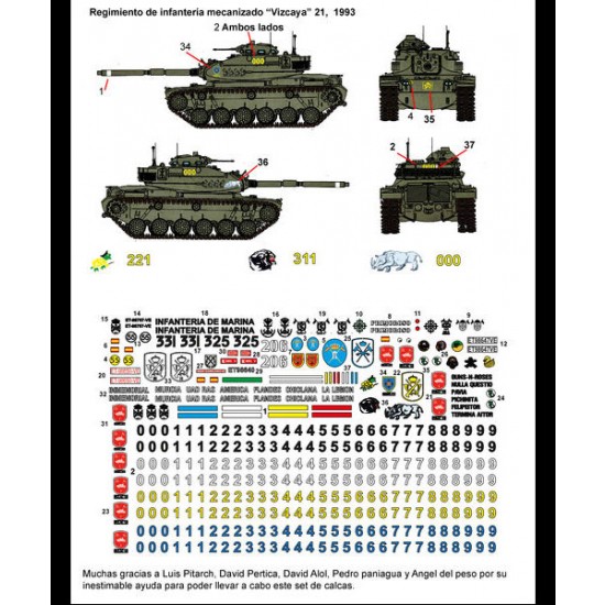 1/35 M60 in Spain Decals